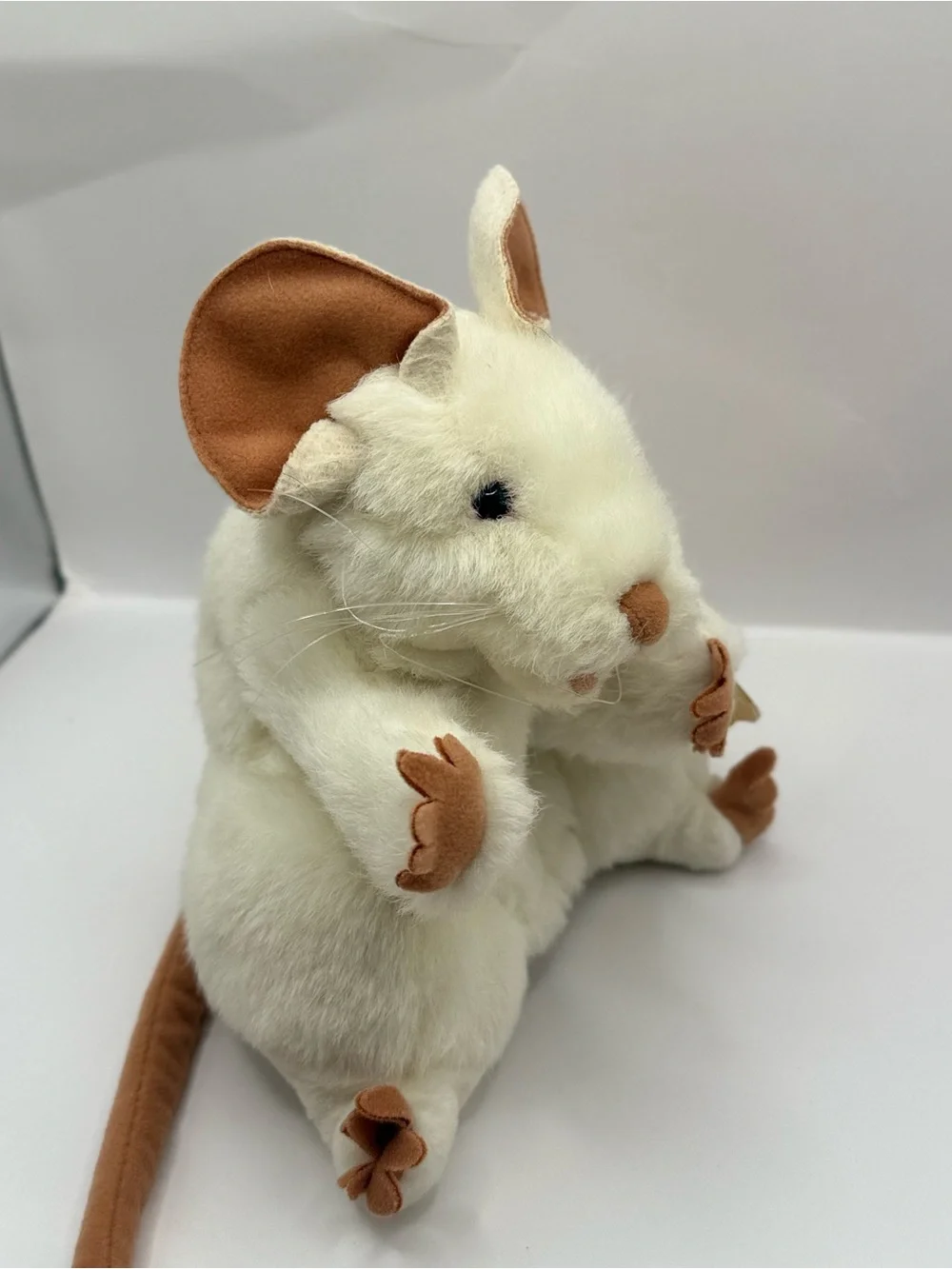 Folkmanis Hand Puppet White Mouse Plush Small Pet Puppet Stuffed Animal